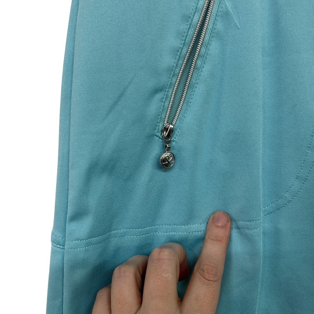 Bay Blue Skort S Teal Zipper Pockets Stretch Athleisure‎ Active Casual - Picture 2 of 9